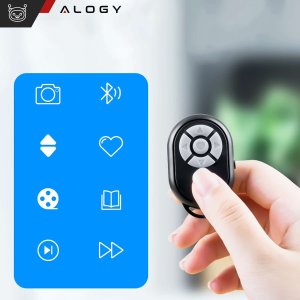 Alogy Zdalny kontroler Pilot Bluetooth do sterowania telefonem, robienia zdjęć, nagrań, przewijania Alogy Czarny 1