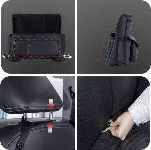 Alogy Organizer samochodowy do auta między fotel siedzenie samochodowe Alogy Car uchwyt na napoje chusteczki Czarny 7