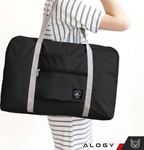Alogy Torba podróżna sportowa na ramię męska damska na siłownie treningowa bagaż podręczny 48x32 materiałowa Sport Czarna 12