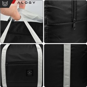 Alogy Torba podróżna sportowa na ramię męska damska na siłownie treningowa bagaż podręczny 48x32 materiałowa Sport Czarna 13