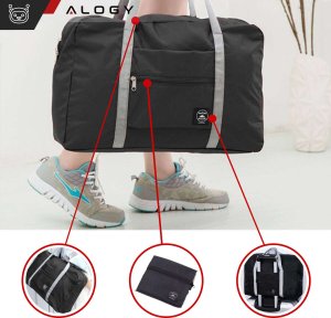 Alogy Torba podróżna sportowa na ramię męska damska na siłownie treningowa bagaż podręczny 48x32 materiałowa Sport Czarna 3