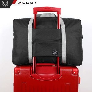 Alogy Torba podróżna sportowa na ramię męska damska na siłownie treningowa bagaż podręczny 48x32 materiałowa Sport Czarna 5