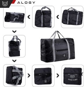 Alogy Torba podróżna sportowa na ramię męska damska na siłownie treningowa bagaż podręczny 48x32 materiałowa Sport Czarna 7