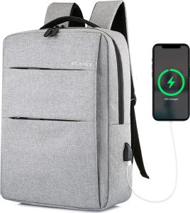 Plecak Alogy Plecak torba na laptopa 15,6" duży wodoodporny z portem USB Unisex 44x34x13cm do samolotu Alogy Backpack Szary 1