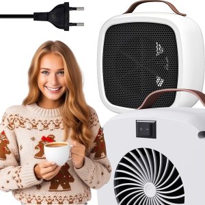 Termowentylator Alogy Grzejnik elektryczny farelka termowentylator mini 500W nagrzewnica ogrzewacz biurkowy do kontaktu Alogy biały 16