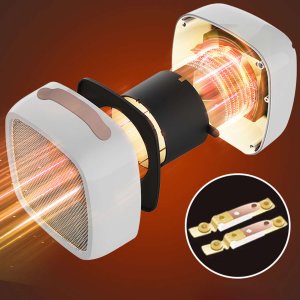 Termowentylator Alogy Grzejnik elektryczny farelka termowentylator mini 500W nagrzewnica ogrzewacz biurkowy do kontaktu Alogy biały 5