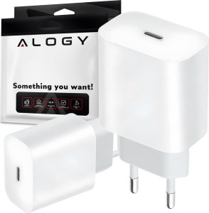 Ładowarka Alogy Ładowarka sieciowa szybka 30W USB-C USB typ C GaN PD do iPhone kostka Biała 14
