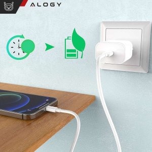 Ładowarka Alogy Ładowarka sieciowa szybka 30W USB-C USB typ C GaN PD do iPhone kostka Biała 3