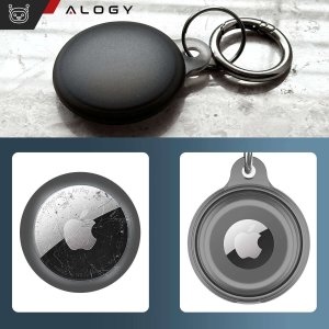 Alogy Etui na lokalizator do Apple AirTag Brelok Wodoodporny Case Alogy 360 IPX8 Obudowa z zawieszką Matowe Czarne 3