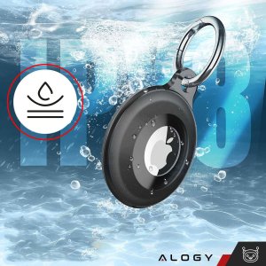 Alogy Etui na lokalizator do Apple AirTag Brelok Wodoodporny Case Alogy 360 IPX8 Obudowa z zawieszką Matowe Czarne 4