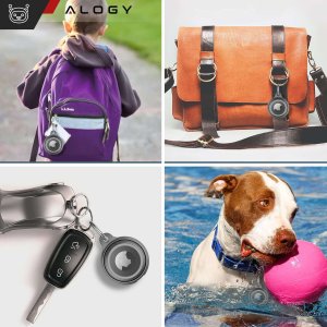 Alogy Etui na lokalizator do Apple AirTag Brelok Wodoodporny Case Alogy 360 IPX8 Obudowa z zawieszką Matowe Czarne 8