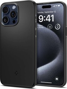 Spigen Etui do iPhone 15 Pro Spigen Tin Fit Case plecki ochronne na telefon Black + Szkło 1