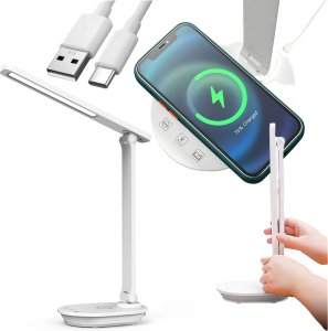 Lampka biurkowa Alogy Lampka LED nocna na biurko z ładowarka indukcyjna QI 15W USB biurkowa do czytania Czasowy wyłącznik Alogy Desk Biała 1