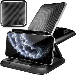 Alogy Uchwyt samochodowy na kokpit deskę do auta Carbon na telefon do 6.8 cali GPS czarny + Organizer 15