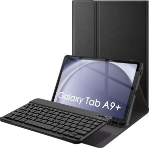 Alogy Etui z klawiaturą do Samsung Galaxy Tab A9+ Plus 2023 11" (X210/X215/X216) klawiatura Bluetooth na magnes Alogy Czarne + Szkło 16