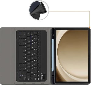 Alogy Etui z klawiaturą do Samsung Galaxy Tab A9+ Plus 2023 11" (X210/X215/X216) klawiatura Bluetooth na magnes Alogy Czarne + Szkło 4