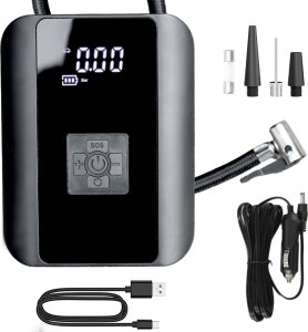 Alogy Pompka elektryczna rowerowa do roweru Bezprzewodowa Kompresor Samochodowy przenośny z latarką 150 PSI Alogy Czarna 14