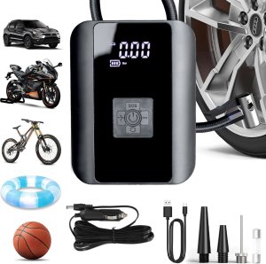 Alogy Pompka elektryczna rowerowa do roweru Bezprzewodowa Kompresor Samochodowy przenośny z latarką 150 PSI Alogy Czarna 16