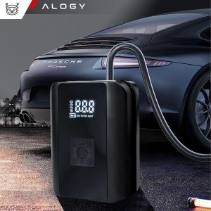 Alogy Pompka elektryczna rowerowa do roweru Bezprzewodowa Kompresor Samochodowy przenośny z latarką 150 PSI Alogy Czarna 3