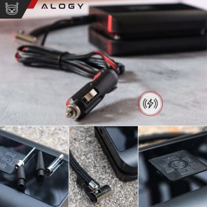 Alogy Pompka elektryczna rowerowa do roweru Bezprzewodowa Kompresor Samochodowy przenośny z latarką 150 PSI Alogy Czarna 6