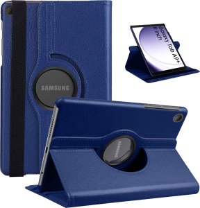 Etui na tablet Alogy Etui do Samsung Galaxy Tab A9+ Plus 2023 11" (X210/X215/X216) obrotowe pokrowiec obudowa z klapką na tablet Case Alogy Granatowe + Szkło 1