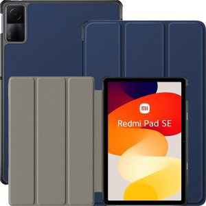 Etui na tablet Alogy Etui do Xiaomi Redmi Pad SE 2023 11" Smart Case Cover z klapką obudowa futerał pokrowiec Alogy Granatowe + Szkło 1