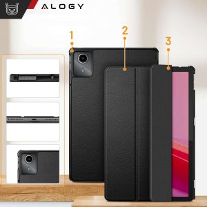 Etui na tablet Alogy Etui do Lenovo Tab M11 10.95" TB330FU / TB330XU / TB331FC Book Case Cover z klapką obudowa futerał pokrowiec Alogy Czarne 2
