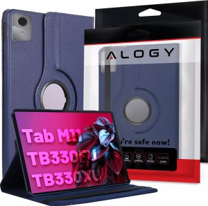 Etui na tablet Alogy Etui 360 do Lenovo Tab M11 10.95" TB330FU / TB330XU / TB331FC obrotowe pokrowiec obudowa z klapką na tablet Case Alogy Granatowe 1