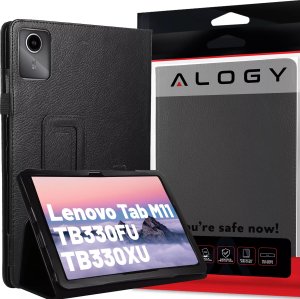 Etui na tablet Alogy Etui do Lenovo Tab M11 10.95" TB330FU/TB330XU/TB331FC stojak pokrowiec obudowa z klapką na tablet Case Alogy Czarne 1