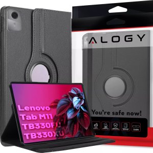 Etui na tablet Alogy Etui 360 do Lenovo Tab M11 10.95" TB330FU / TB330XU / TB331FC obrotowe pokrowiec obudowa z klapką na tablet Case Alogy Czarne 1