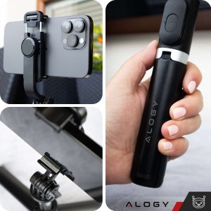 Selfie stick Alogy Kijek Selfie Stick Alogy uchwyt do telefonu zdjęć statyw Tripod 103 cm + Pilot Bluetooth Czarny 12