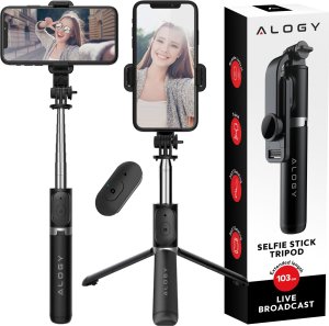 Selfie stick Alogy Kijek Selfie Stick Alogy uchwyt do telefonu zdjęć statyw Tripod 103 cm + Pilot Bluetooth Czarny 17
