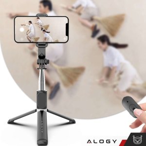Selfie stick Alogy Kijek Selfie Stick Alogy uchwyt do telefonu zdjęć statyw Tripod 103 cm + Pilot Bluetooth Czarny 3