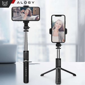 Selfie stick Alogy Kijek Selfie Stick Alogy uchwyt do telefonu zdjęć statyw Tripod 103 cm + Pilot Bluetooth Czarny 5