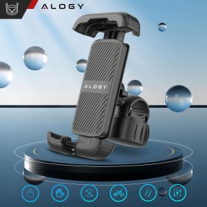 Alogy Uchwyt rowerowy do telefonu 4.7-6.8" na telefon kierownicę roweru na rower motocykl regulowany Alogy Sport czarny 4