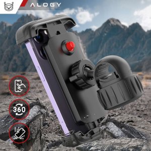 Alogy Uchwyt rowerowy do telefonu 4.7-6.8" na telefon kierownicę roweru na rower motocykl regulowany Alogy Sport czarny 5