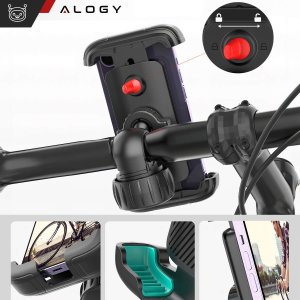 Alogy Uchwyt rowerowy do telefonu 4.7-6.8" na telefon kierownicę roweru na rower motocykl regulowany Alogy Sport czarny 7