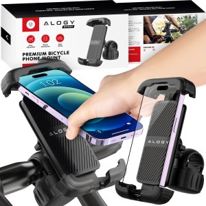 Alogy Uchwyt rowerowy do telefonu 4.7-6.8" na telefon kierownicę roweru na rower motocykl regulowany Alogy Sport czarny 9