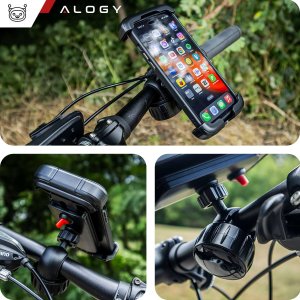 Alogy Uchwyt rowerowy do telefonu 4.7-6.8" na telefon kierownicę roweru na rower motocykl regulowany Alogy Sport czarny 10