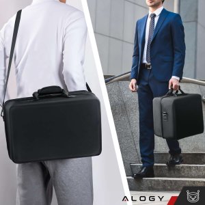 Alogy Etui kuferek walizka torba do konsoli Playstation 5 PS5 na pady i akcesoria futerał z rączką paskiem Alogy Czarny 2