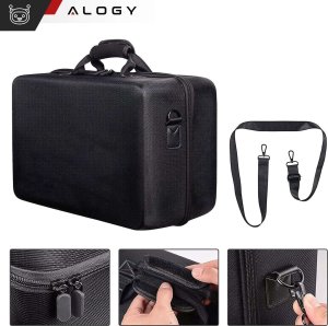 Alogy Etui kuferek walizka torba do konsoli Playstation 5 PS5 na pady i akcesoria futerał z rączką paskiem Alogy Czarny 5