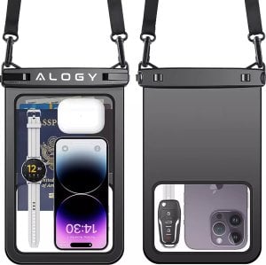 Alogy Etui wodoodporne wodoszczelne IPX8 na telefon 6.7" podwójne Case futerał Alogy Waterproof Czarne 1