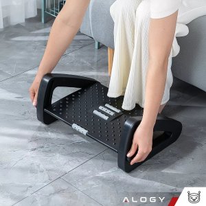 Alogy Podnóżek biurowy podstawa pod stopy nogi do pracy biura masaż stóp regulowany regulacja wysokości Alogy czarny 11