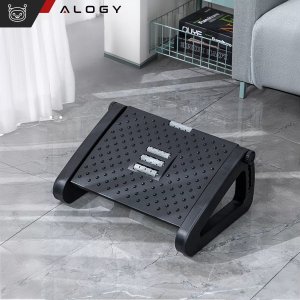 Alogy Podnóżek biurowy podstawa pod stopy nogi do pracy biura masaż stóp regulowany regulacja wysokości Alogy czarny 12