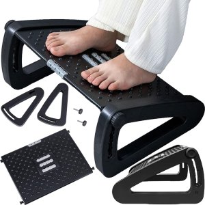 Alogy Podnóżek biurowy podstawa pod stopy nogi do pracy biura masaż stóp regulowany regulacja wysokości Alogy czarny 14