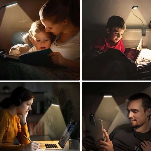 Lampka biurkowa Alogy Lampka Alogy LED nocna na biurko biurkowa do czytania lampa regulowana giętka bezprzewodowa micro USB czarna 12