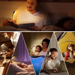 Lampka biurkowa Alogy Lampka Alogy LED nocna na biurko biurkowa do czytania lampa regulowana giętka bezprzewodowa micro USB czarna 13