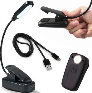 Lampka biurkowa Alogy Lampka Alogy LED nocna na biurko biurkowa do czytania lampa regulowana giętka bezprzewodowa micro USB czarna 15