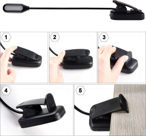 Lampka biurkowa Alogy Lampka Alogy LED nocna na biurko biurkowa do czytania lampa regulowana giętka bezprzewodowa micro USB czarna 10