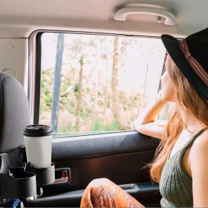 Alogy Wieszak uchwyt haczyk samochodowy 5w1 na fotel zagłówek organizer do auta samochodu na kubek napój Car Czarny 13